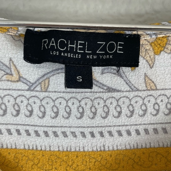 ❣️2/$15❣️ Rachel Zoe Women’s Size Small Yellow Boho Vintage Floral Print Blouse - Picture 6 of 9